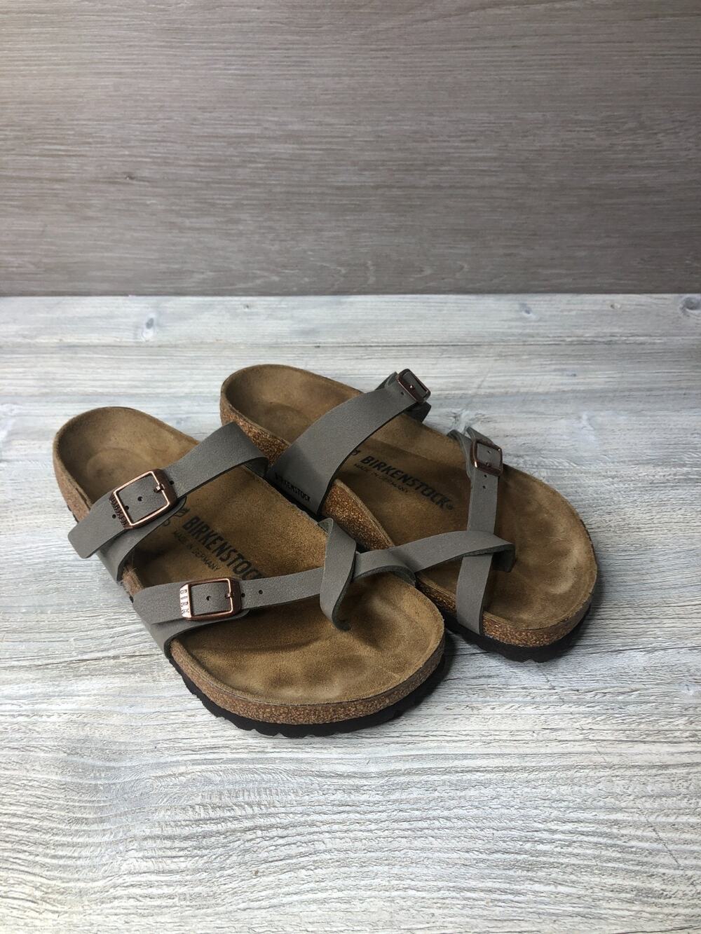 BIRKENSTOCK Mayari Birkibuc Toe Loop Regular Mocha Women’s Casual Sandals 38